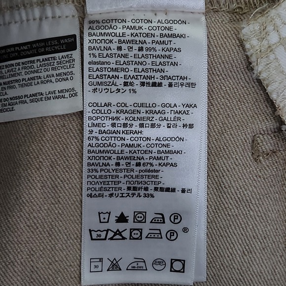 Levis Premium Stock Trucker Jacket Mens Small Khaki Corduroy Collar Cotton Blend - Picture 6 of 12